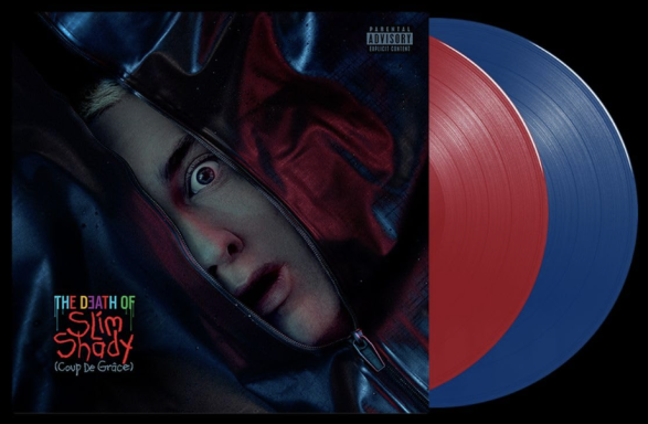 Portada de disco de colores rojo y azul con un rostro sorprendido y efectos visuales oscuros.