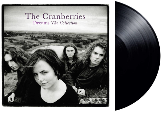 Portada del álbum "Dreams: The Collection" de The Cranberries con el grupo en un paisaje.